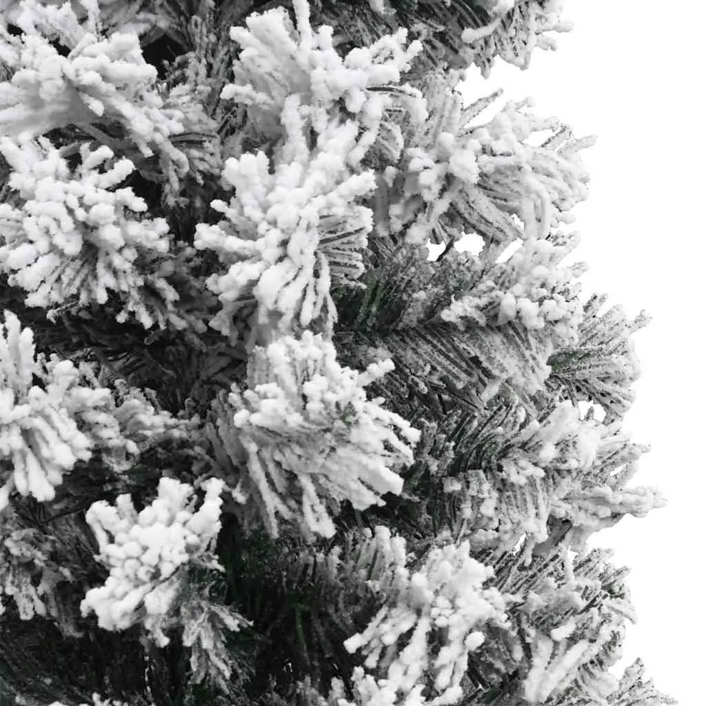 Slim Artificial Christmas Tree Green 150cm Flocked Snow Detail
