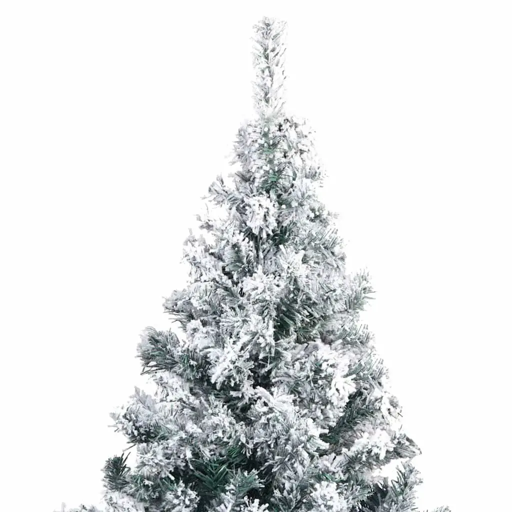 Artificial Christmas Tree Green 180cm Flocked Snow PVC Branches Metal Stand