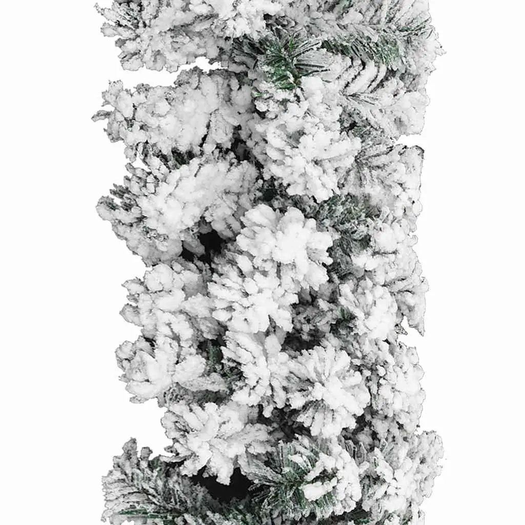 Christmas Garland Green 10m Flocked Snow Indoor Outdoor Holiday Decoration