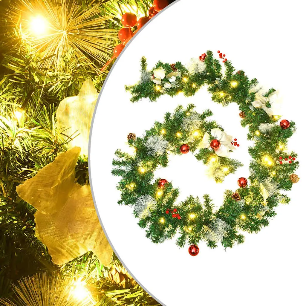 Christmas Garland Green 2.7m LED Lights Indoor Outdoor Seasonal Decoration