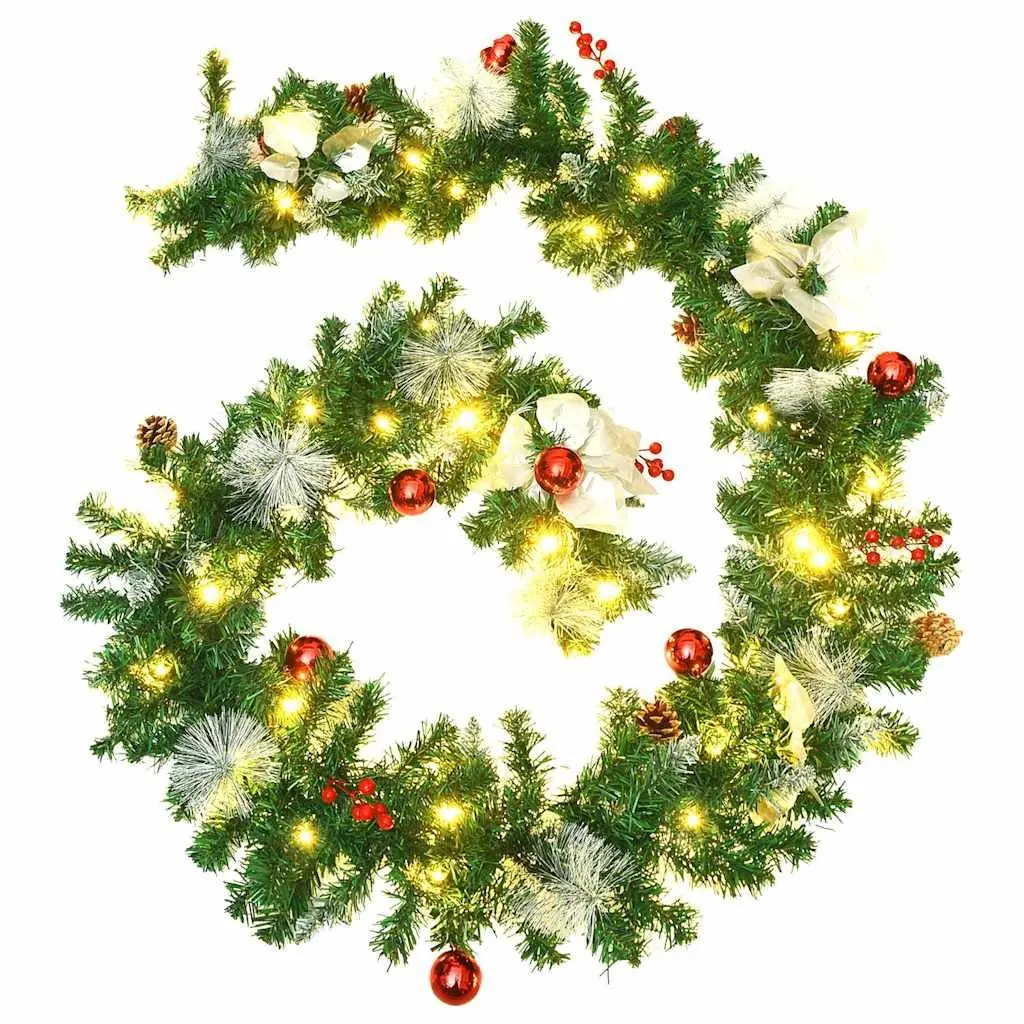Christmas Garland Green 2.7m LED Lights Indoor Outdoor Seasonal Decoration