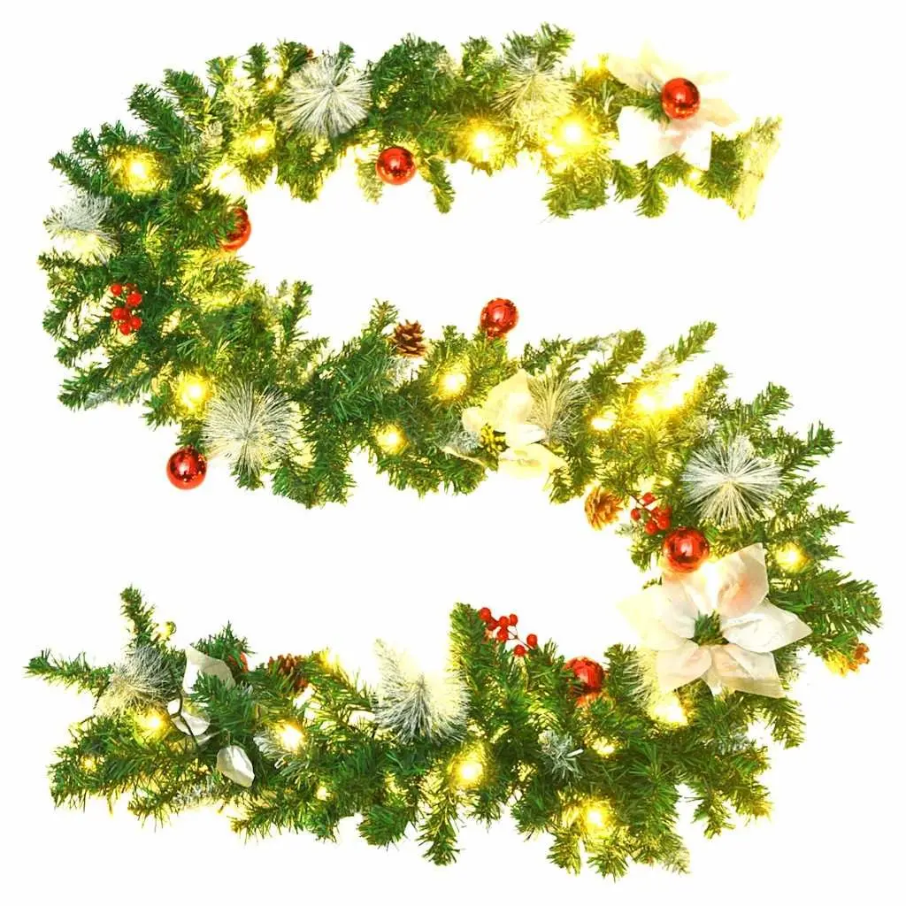 Christmas Garland Green 2.7m LED Lights Indoor Outdoor Seasonal Decoration