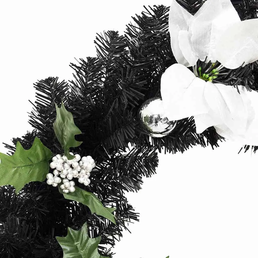 Christmas Garland Black 2.7m LED Lights PVC Holiday Decoration Indoor Outdoor