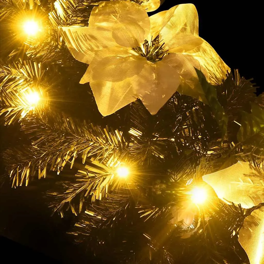 Christmas Garland Black 2.7m LED Lights PVC Holiday Decoration Indoor Outdoor