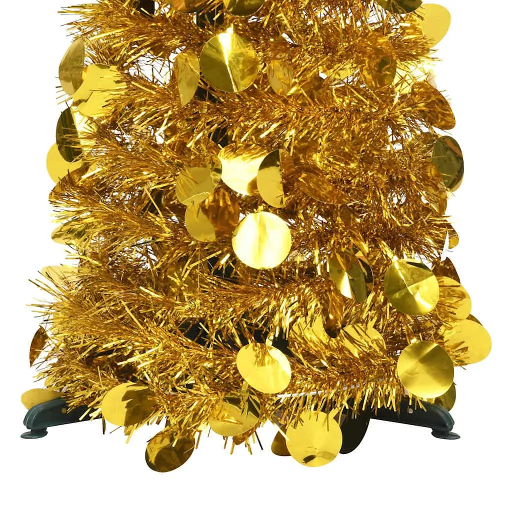 Artificial Christmas Tree Gold 180cm Pop-Up Collapsible Holiday Decoration
