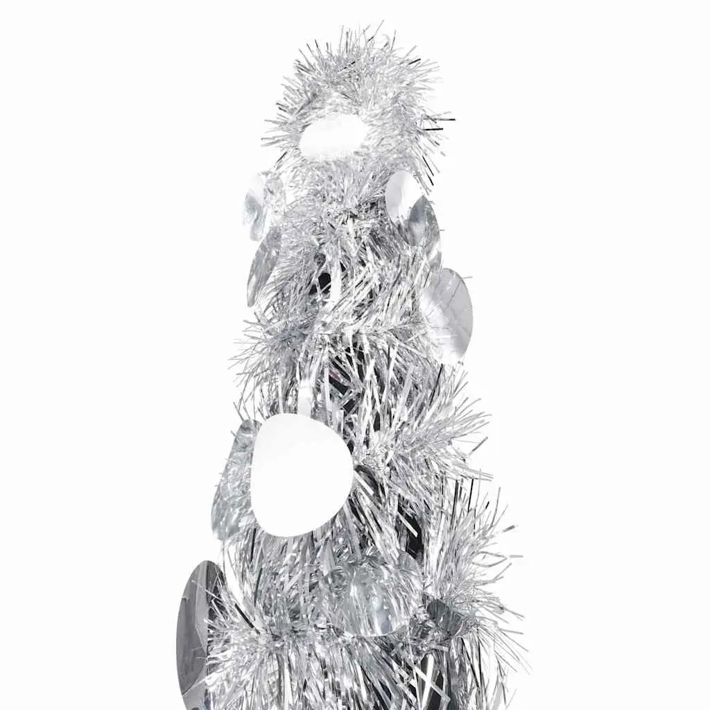 Pop-up Artificial Christmas Tree Silver 180 cm Collapsible Holiday Decoration