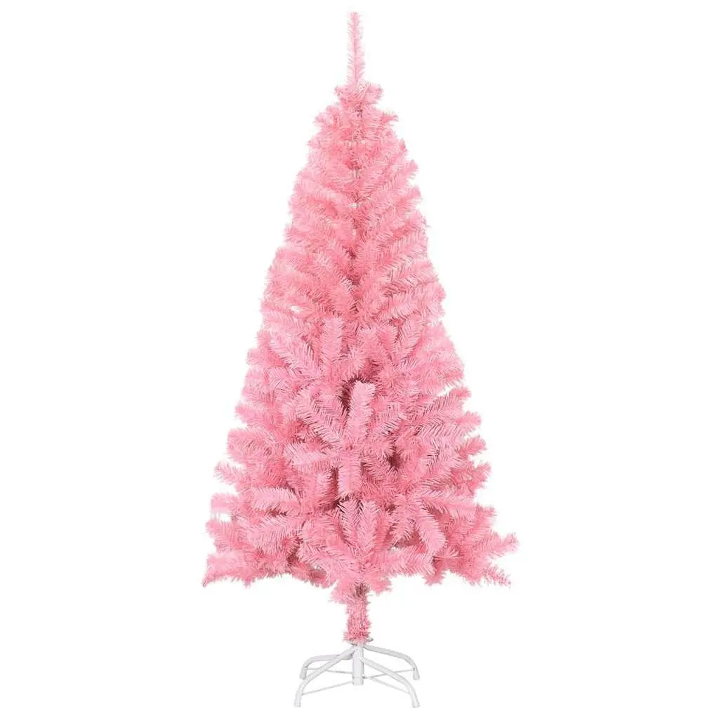 Artificial Christmas Tree Pink 150cm PVC Lifelike Appearance