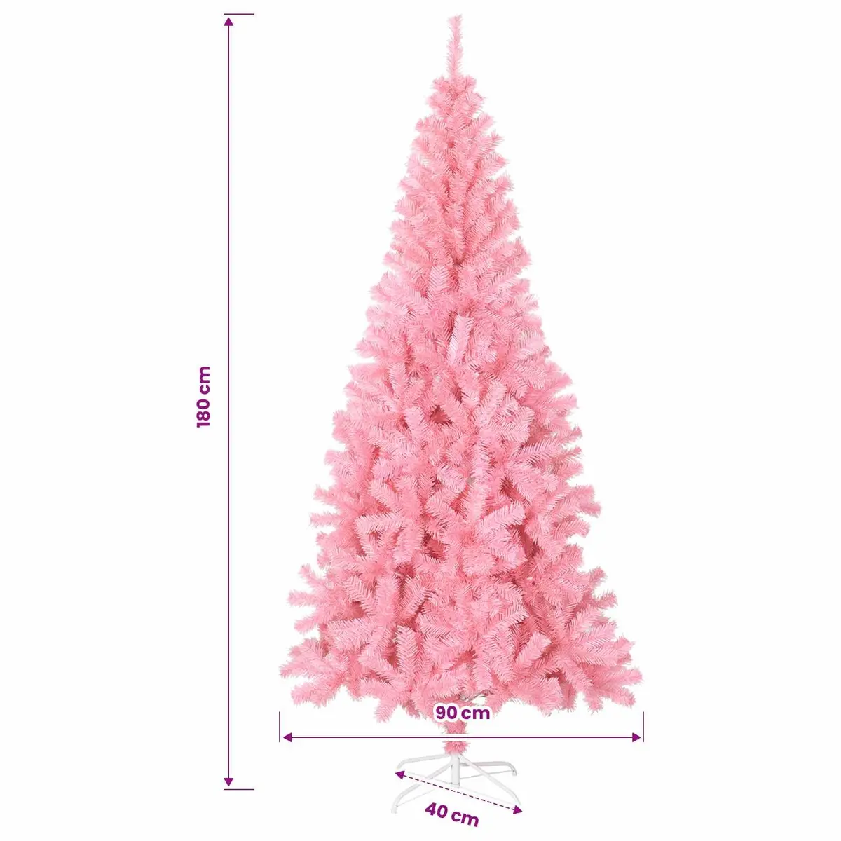 Artificial Christmas Tree Pink 180cm Reusable Indoor Outdoor Seasonal