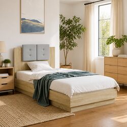 Compact Bed Frame with RGB LED Headboard 90x190cm