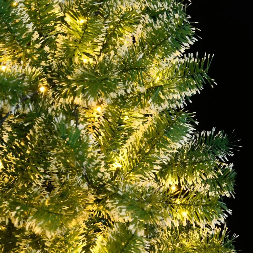 Artificial Christmas Tree White 210cm 300 LEDs Flocked Snow 8 Lighting Modes USB
