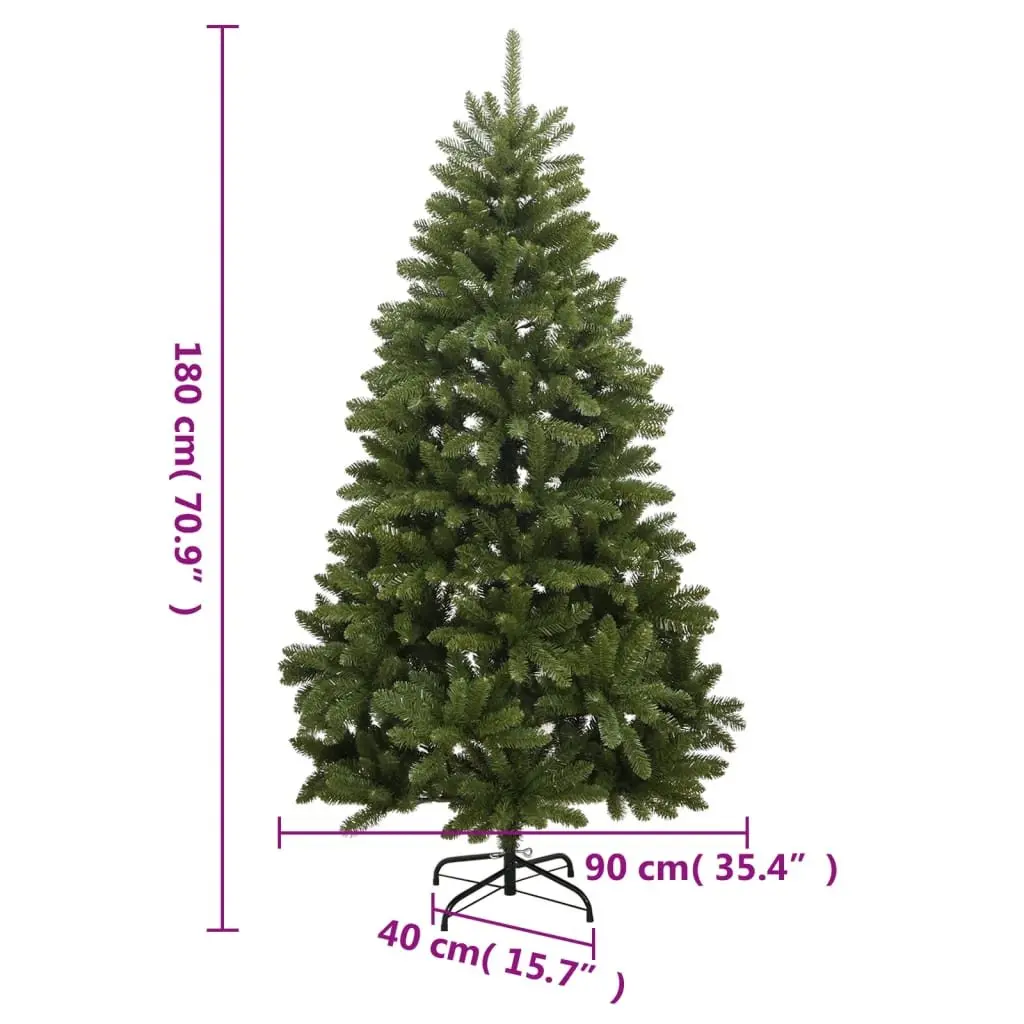 Artificial Hinged Christmas Tree 180cm 300 LED Lights 8 Modes Holiday Decor