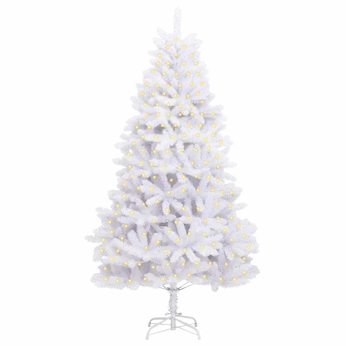 Artificial Christmas Tree White 180cm Hinged Branches Holiday Seasonal