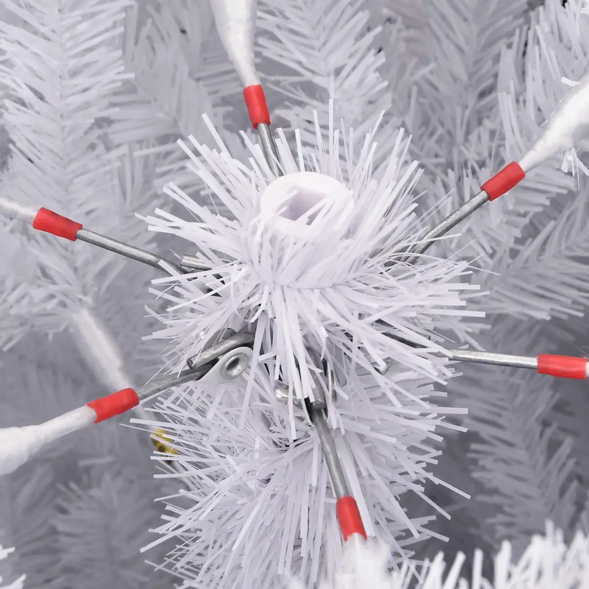 Artificial Christmas Tree White 180cm Hinged Branches Holiday Seasonal