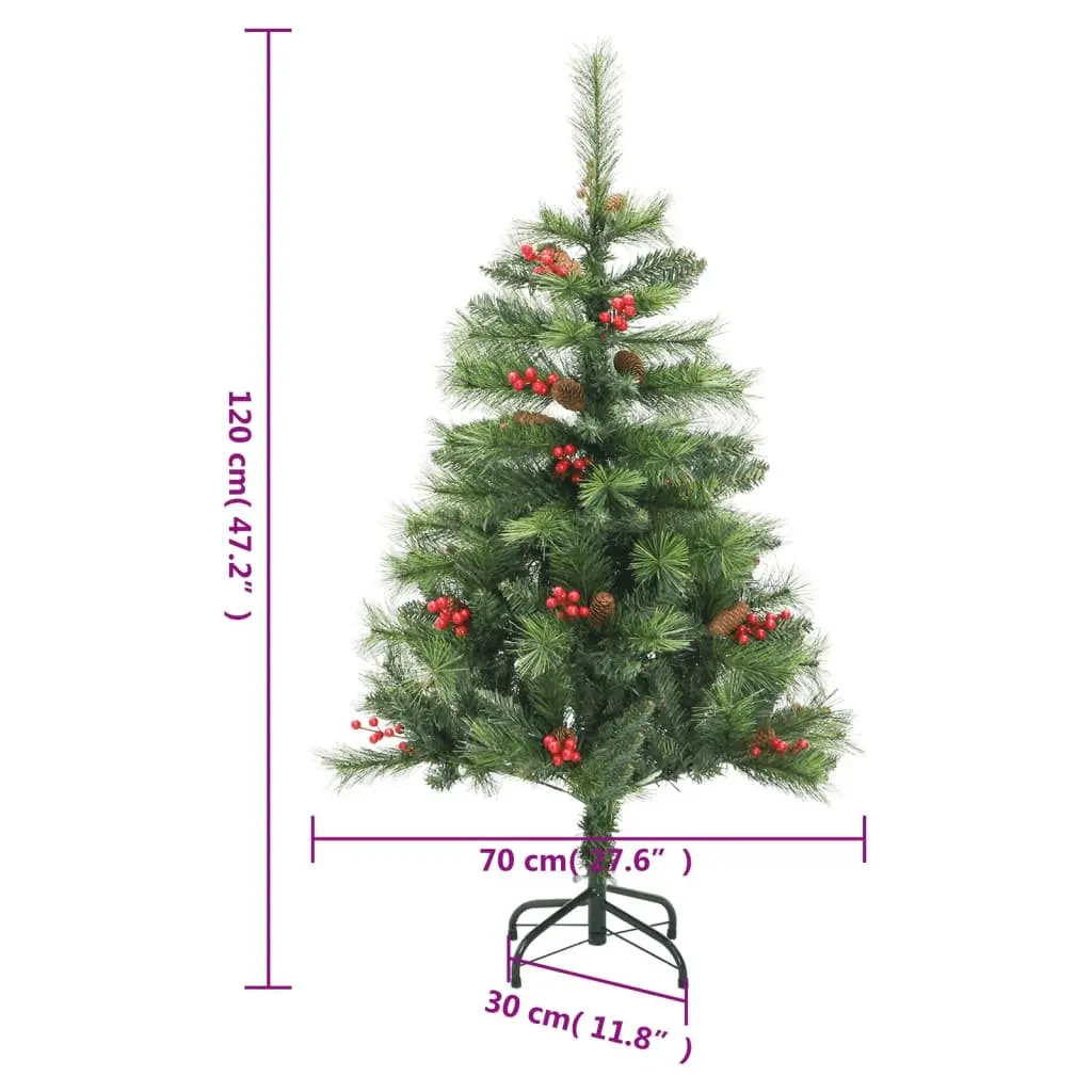 Artificial Christmas Tree Green 120cm Hinged Construction 150 LEDs 8 Lighting Modes