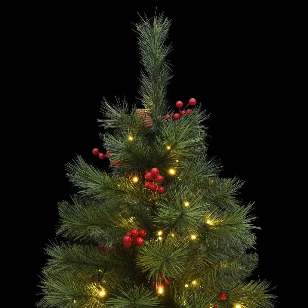 Artificial Christmas Tree Green 150cm Hinged Branch Construction 150 LED Lights 8 Modes