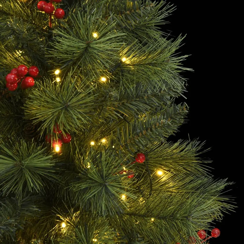 Artificial Christmas Tree Green 150cm Hinged Branch Construction 150 LED Lights 8 Modes