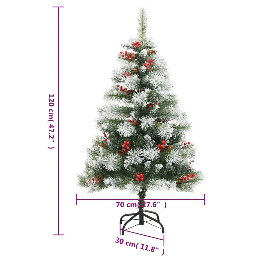 Artificial Christmas Tree Green 120cm 150 LEDs Hinged Branches 8 Lighting Modes