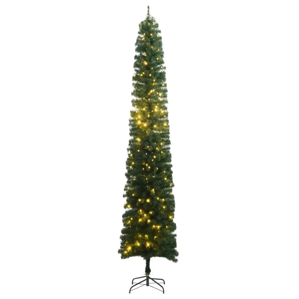 Slim Christmas Tree Green 300 cm 300 LEDs 8 Lighting Modes Artificial Holiday