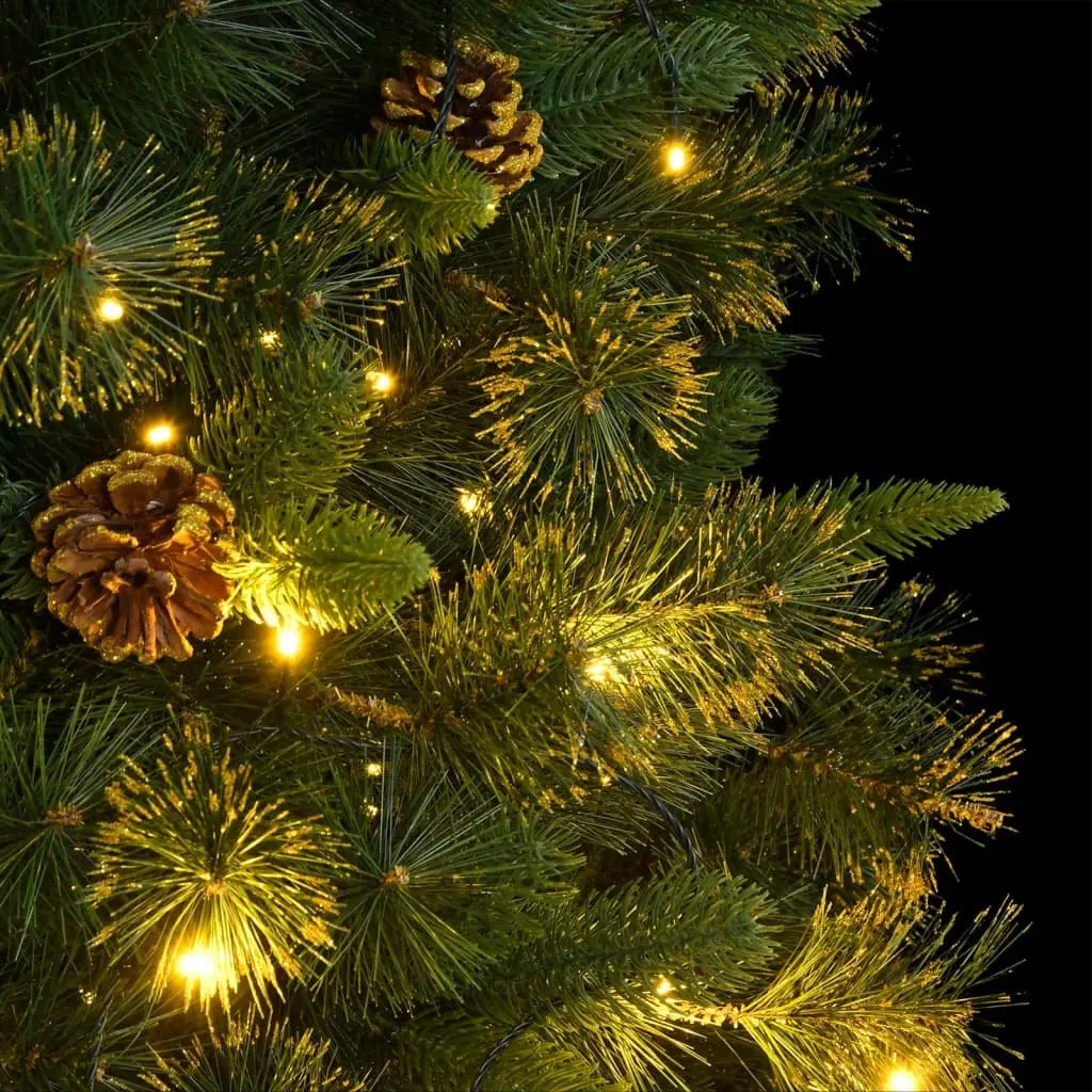 Artificial Christmas Tree Green 180cm Hinged Construction 300 LEDs 8 Lighting Modes