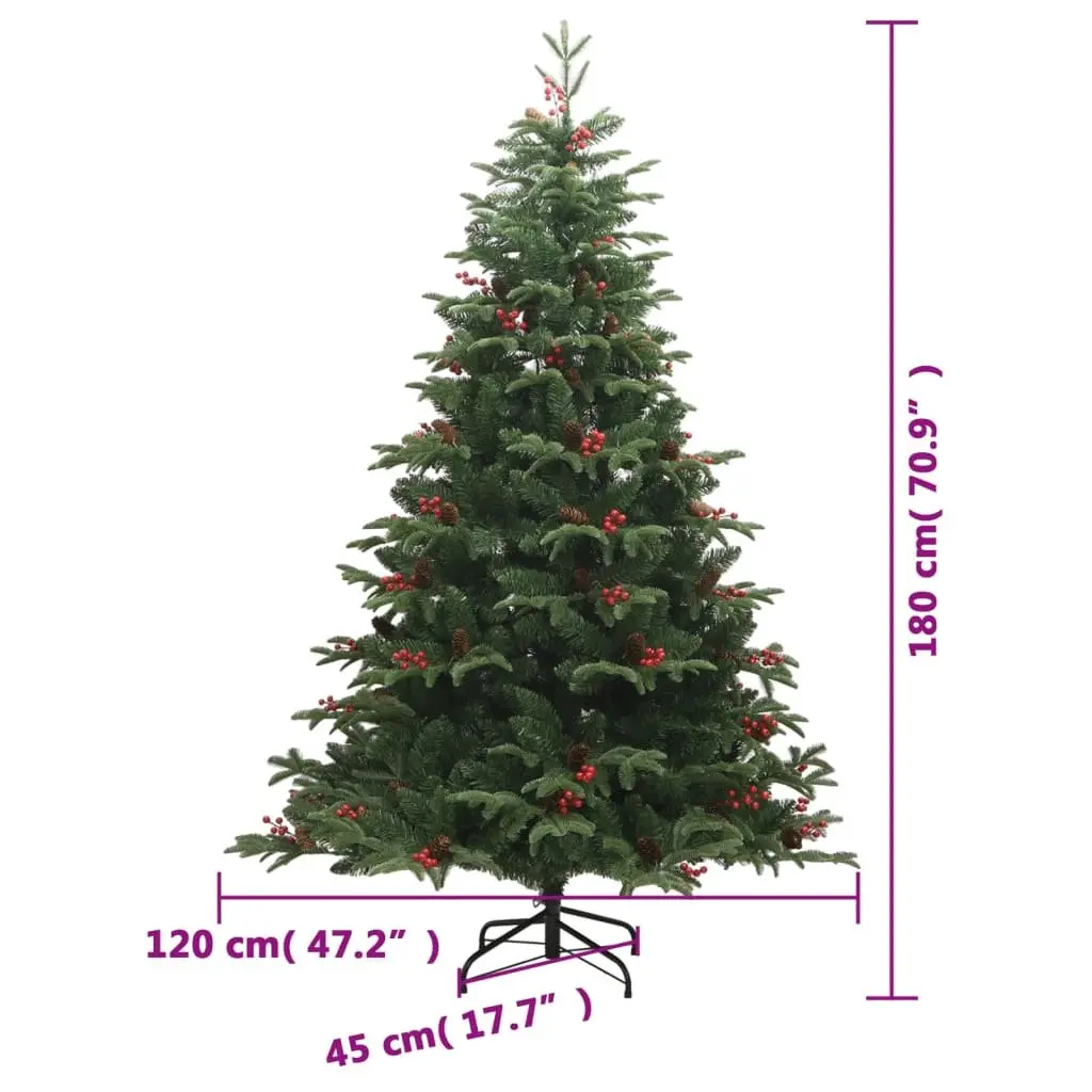 Artificial Christmas Tree Green 180cm Hinged with 300 LEDs and 8 Lighting Modes