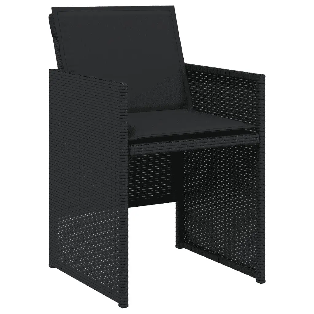 Garden Dining Set 5 Piece Black Poly Rattan Outdoor Furniture Patio Table Chairs