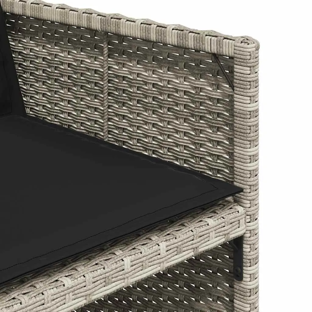 Garden Dining Set 5 Piece Outdoor Furniture Grey Poly Rattan Cushions Patio