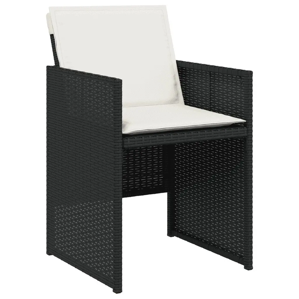 Garden Dining Set 9 Piece Outdoor Furniture Black Poly Rattan Chairs Table Patio