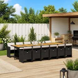 Concise 13-Piece Black Garden Dining Set