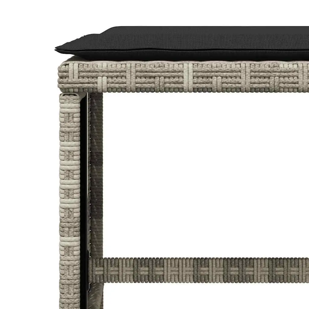 Garden Dining Set Light Grey 11 Piece Outdoor Furniture PE Rattan with Cushions