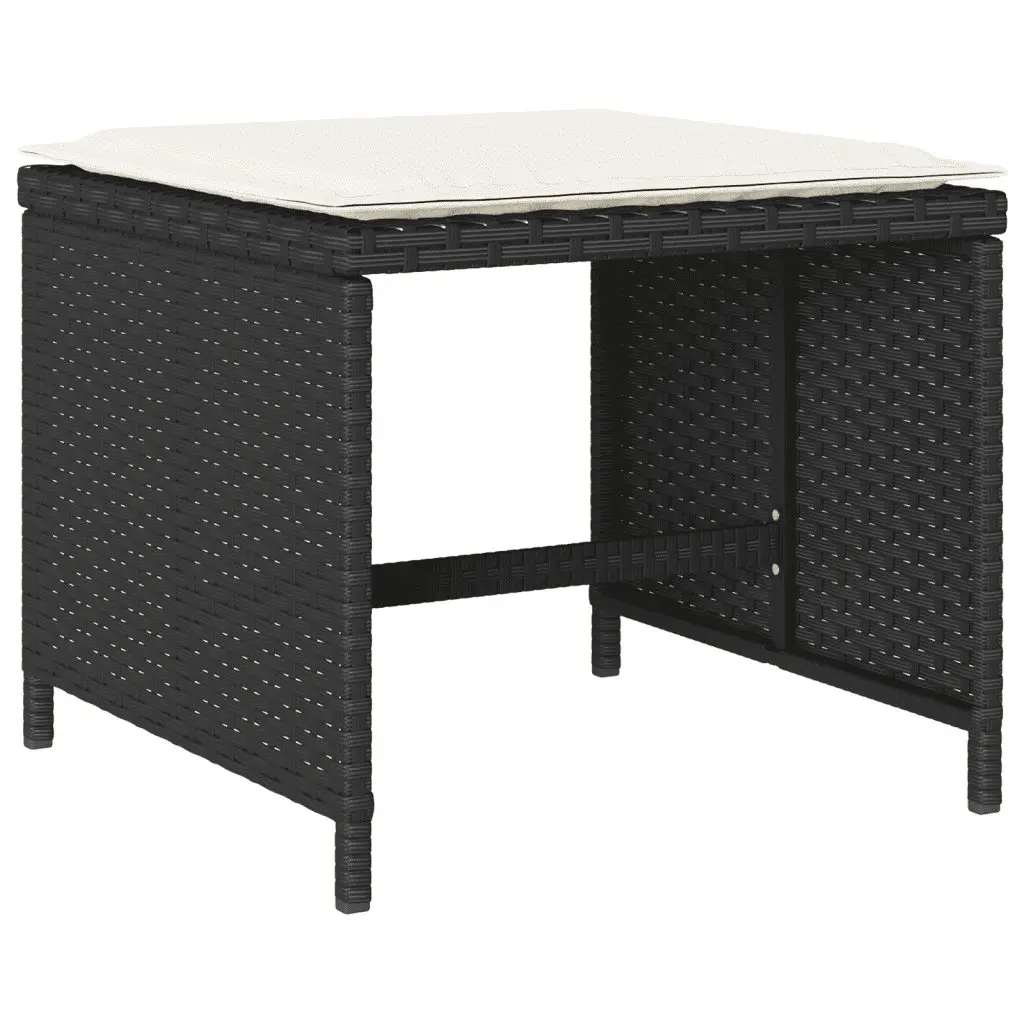 Garden Dining Set 15 Piece Outdoor Furniture Black PE Rattan Table Chairs