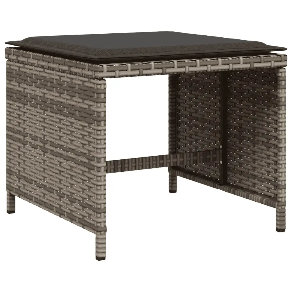 Garden Dining Set 17 Piece Outdoor Furniture Grey Poly Rattan Patio Table Chairs