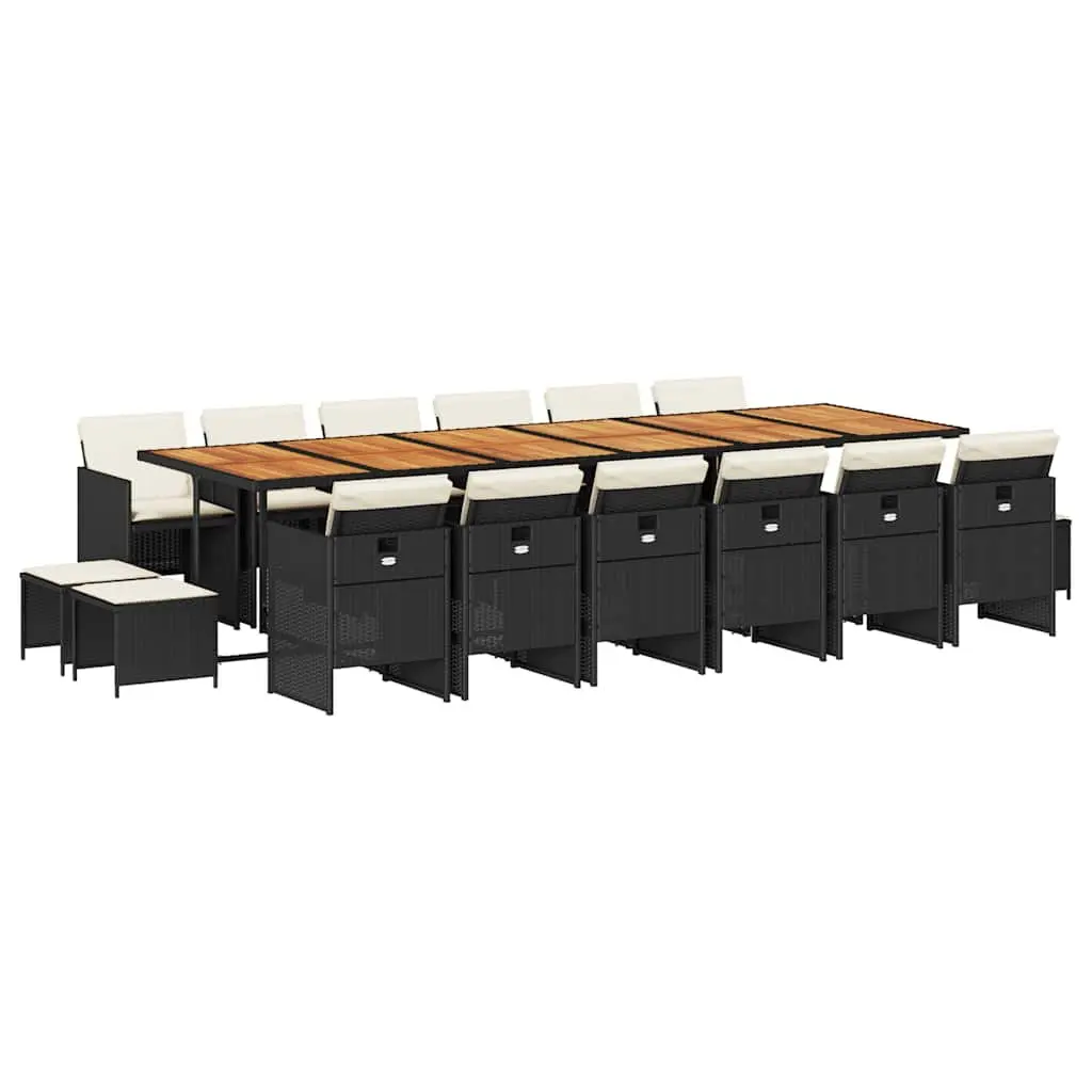 17 Piece Black Garden Dining Set