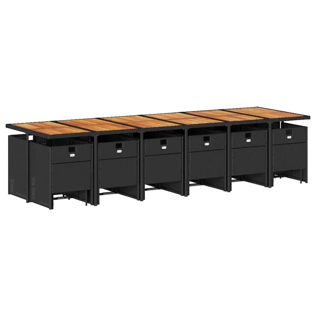 17 Piece Black Garden Dining Set