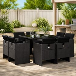 Compact and Stylish 9-Piece Garden Dining Set