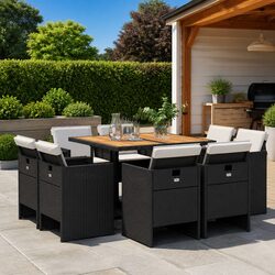Compact 9 Piece Garden Dining Set for Your Outdoor Space