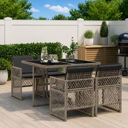 Compact and Stylish 5-Piece Garden Dining Set in Grey