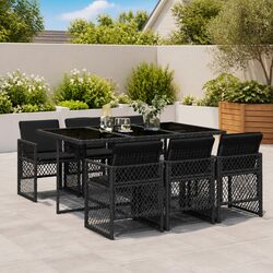 7-Piece Black Outdoor Dining Set