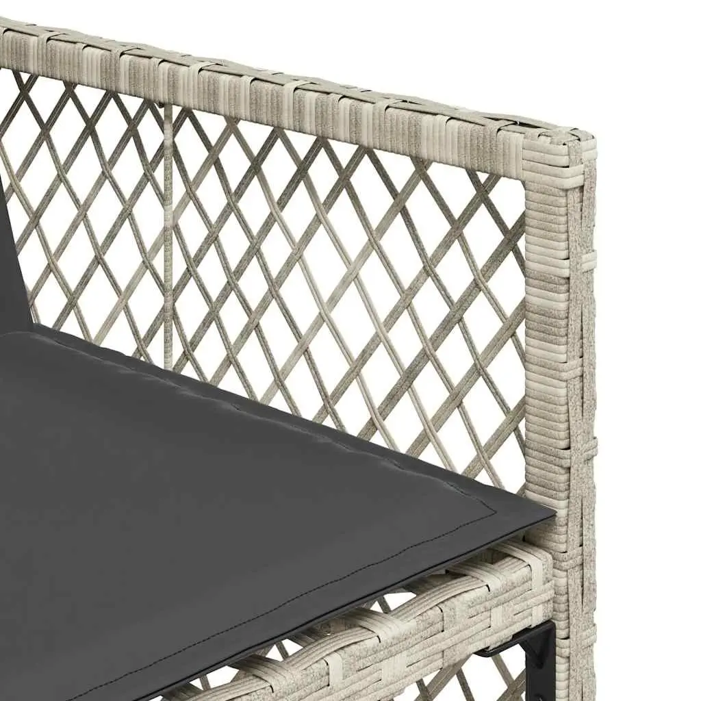 Garden Dining Set 7 Piece Outdoor Furniture Poly Rattan Grey Patio Table Chairs
