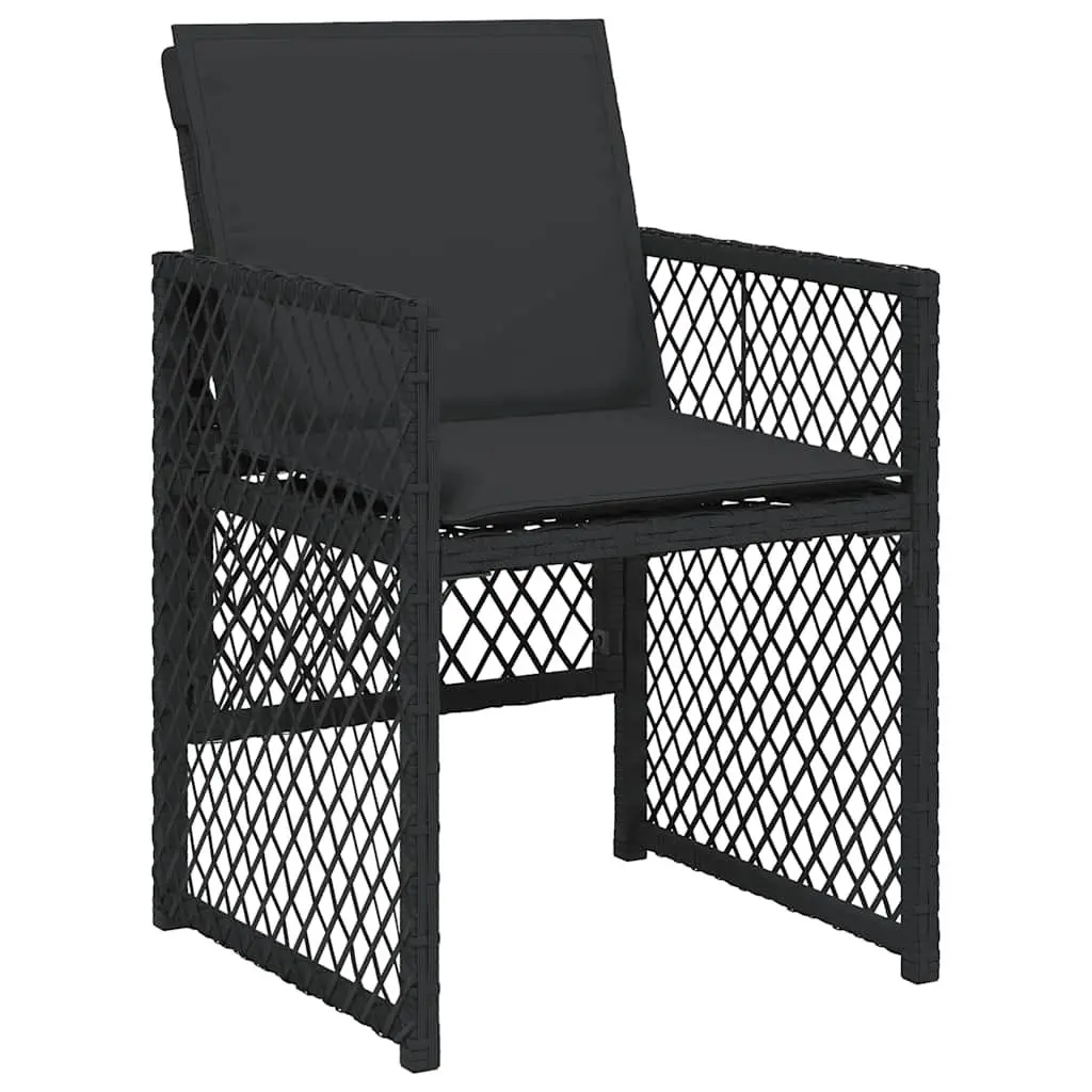 Garden Dining Set Black 11 Piece Outdoor Furniture with Cushions