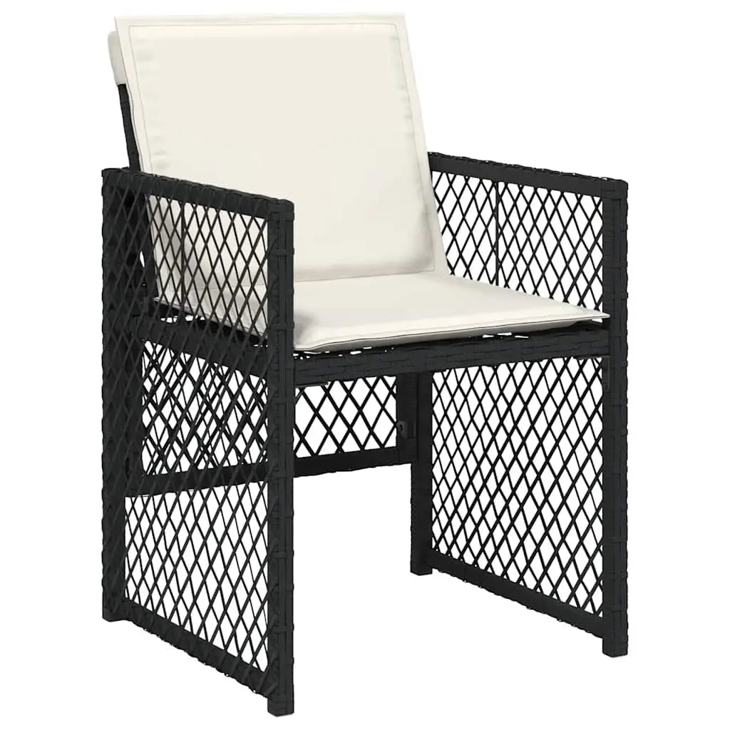 Garden Dining Set 11 Piece Outdoor Furniture Black Poly Rattan Chairs Table