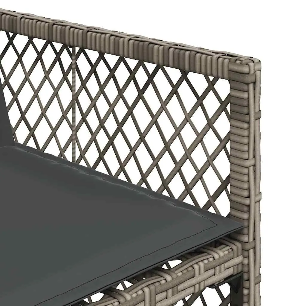 Garden Dining Set 13 Piece Outdoor Furniture Grey Poly Rattan with Cushions