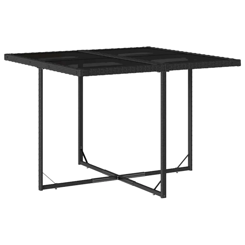 Outdoor Dining Set Black 9 Piece Garden Furniture PE Poly Rattan Cushions Table