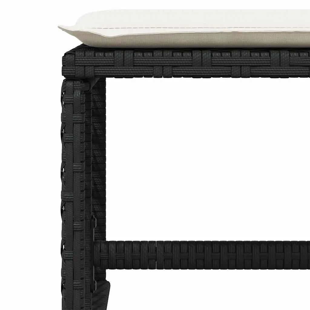 Outdoor Dining Set Black 9 Piece Garden Furniture PE Poly Rattan Cushions Table