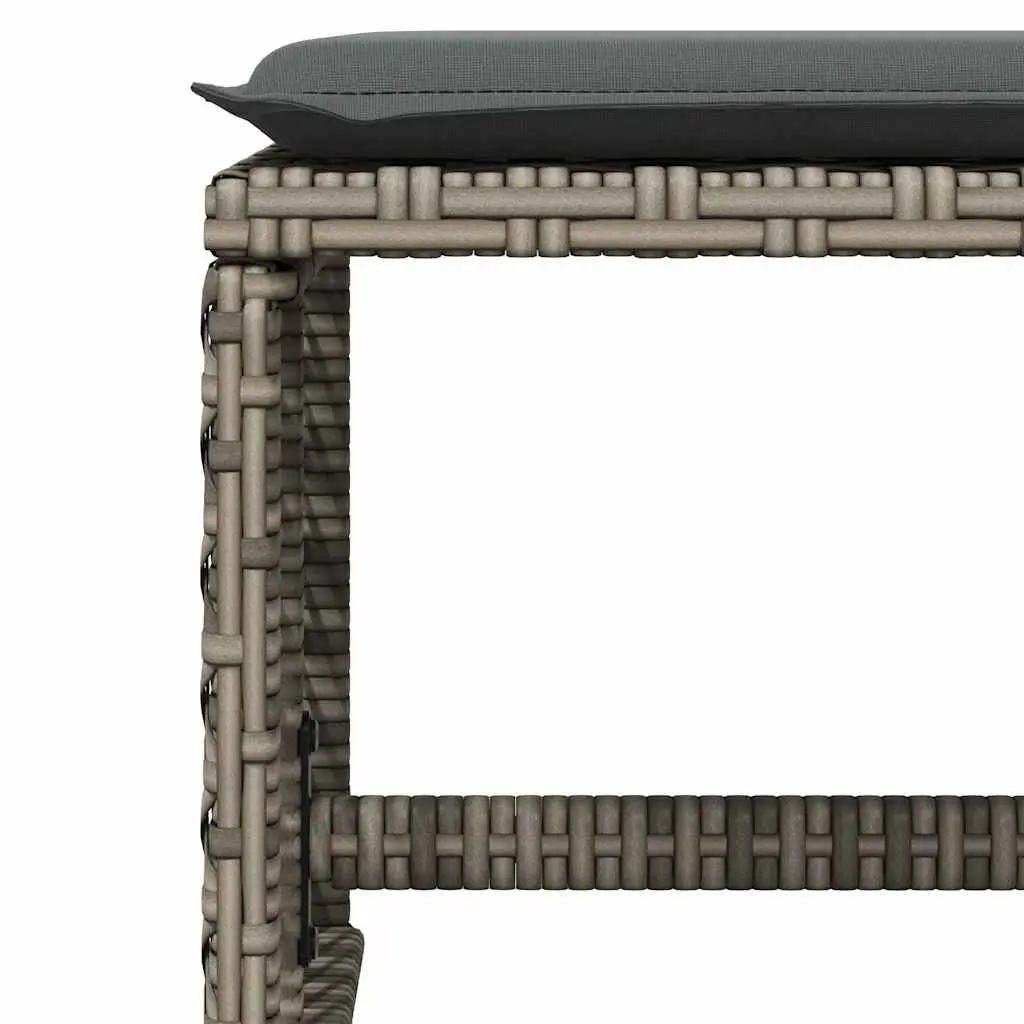 Garden Dining Set 9 Piece Outdoor Furniture with Cushions Grey Poly Rattan