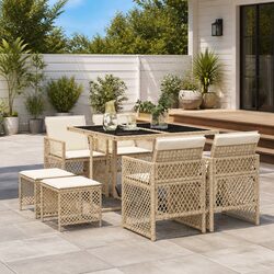 Compact and Confident 9 Piece Outdoor Dining Set