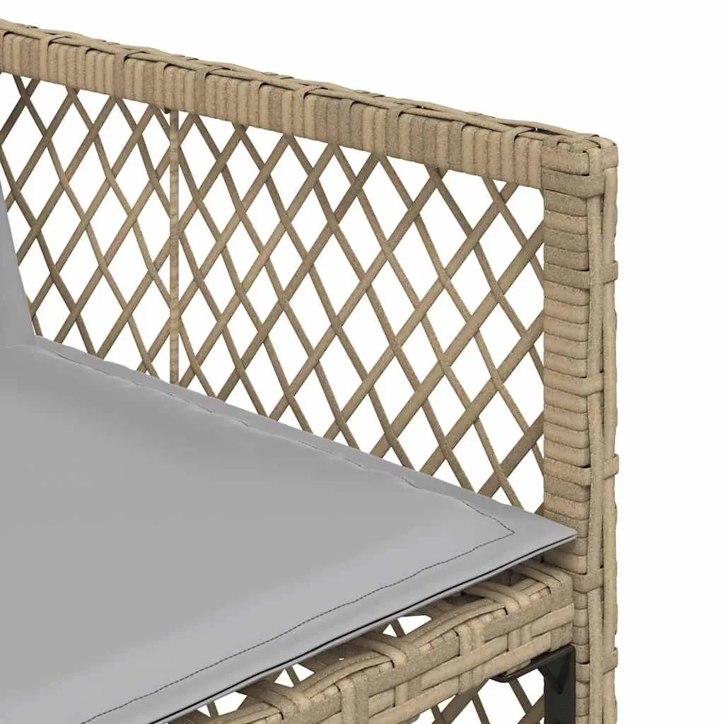 Garden Dining Set 9 Piece Outdoor Furniture Beige Poly Rattan Chairs Table Patio