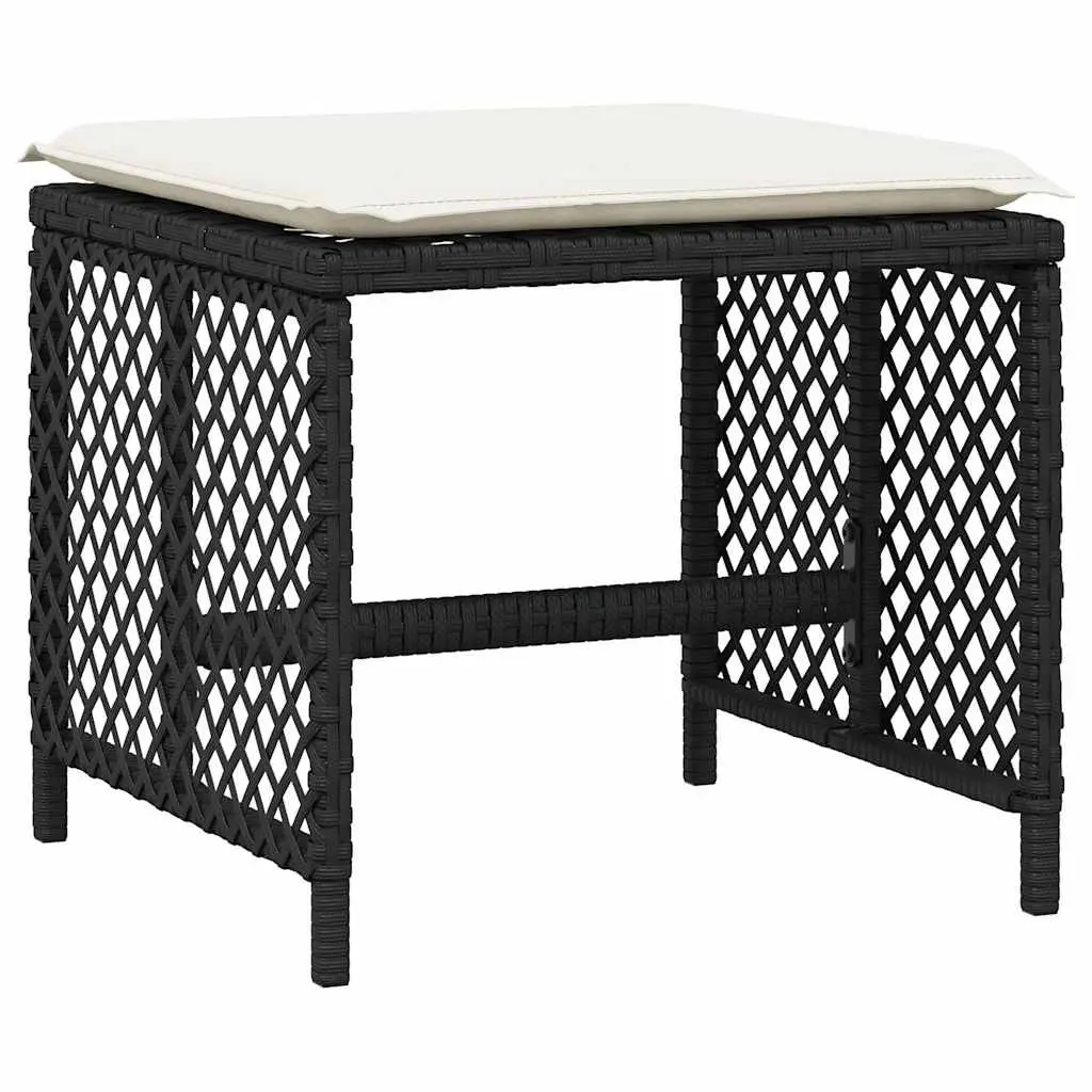 Garden Dining Set Black 11 Piece Outdoor Furniture with Cushions Poly Rattan