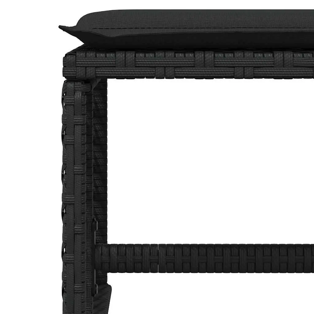 Garden Dining Set 11 Piece Outdoor Furniture with Cushions Black Rattan