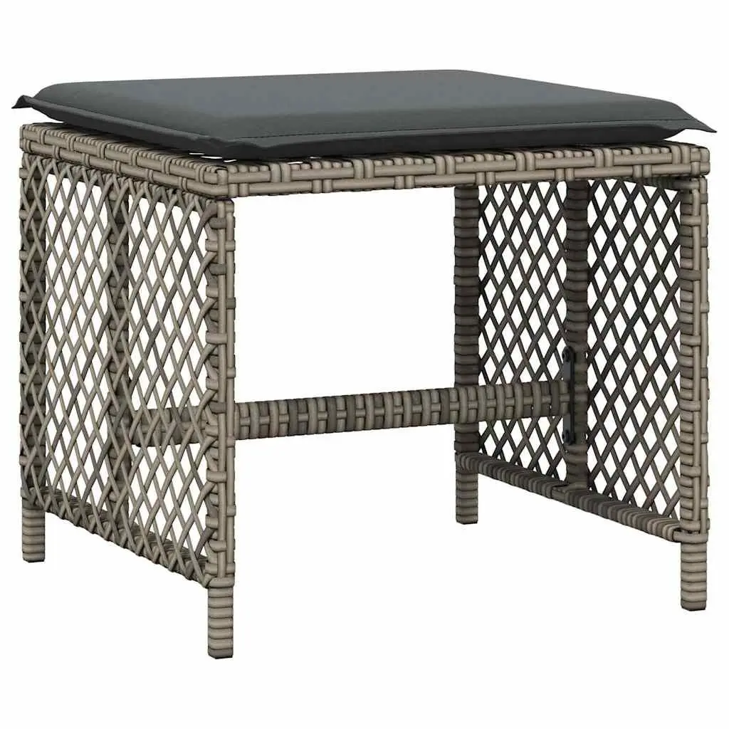 Garden Dining Set Grey 11 Piece Outdoor Furniture Poly Rattan with Cushions