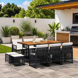 Compact and Functional 11 Piece Garden Dining Set